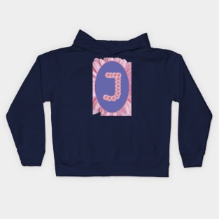 Floral Letter J Pink Gerbera Daisy Monogram Kids Hoodie